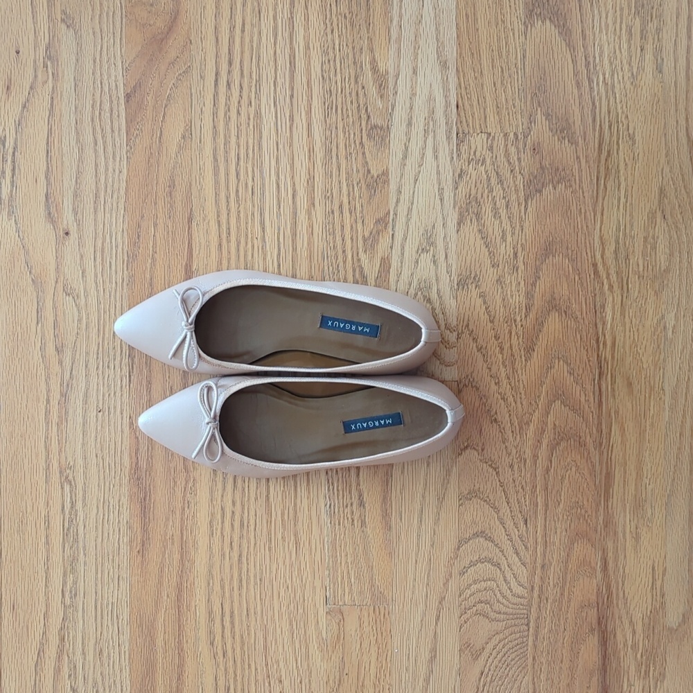Margaux Cream Flats with Bow Detail